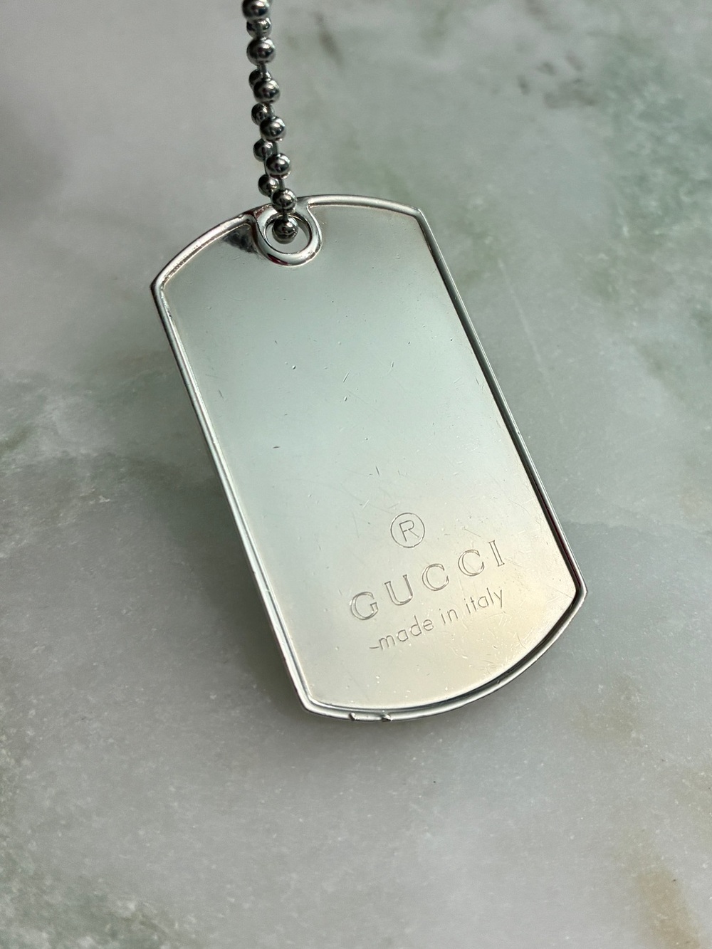 Gucci Dog Tag Pendant 925 Sterling Silver